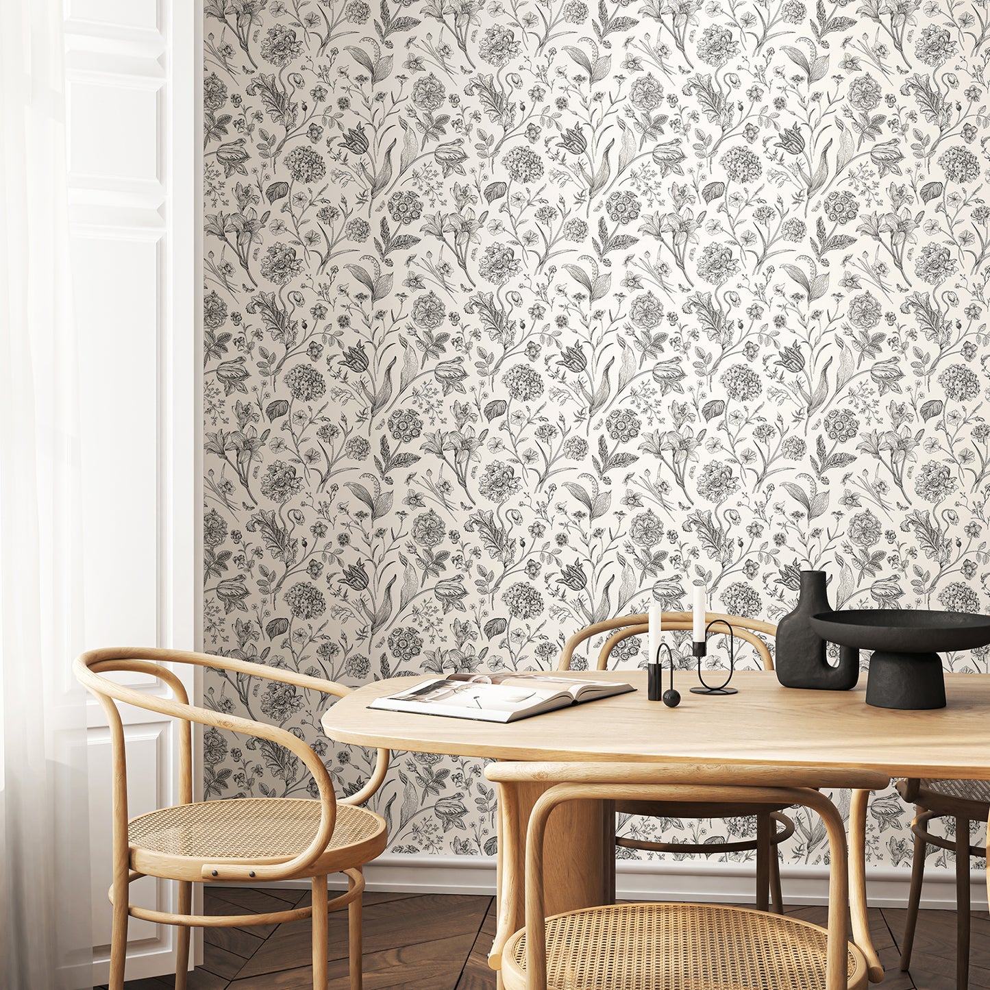 FLORAL TOILE - Ebony