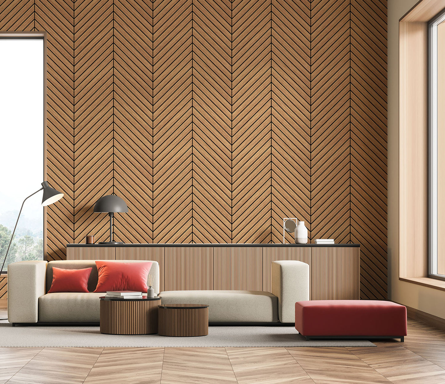 CHEVRON SLAT - Oak