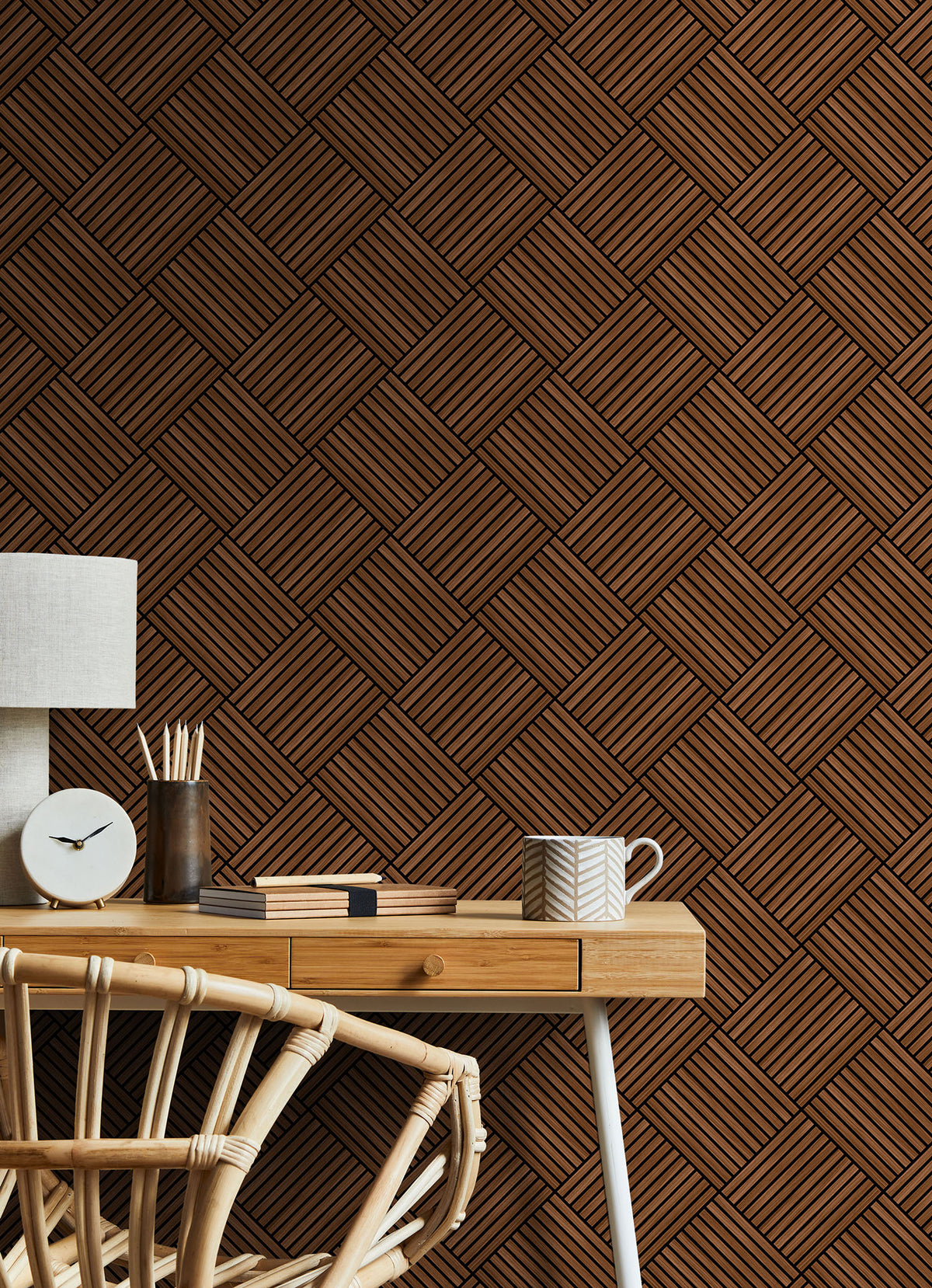 DIAMOND SLAT SMALL - Walnut