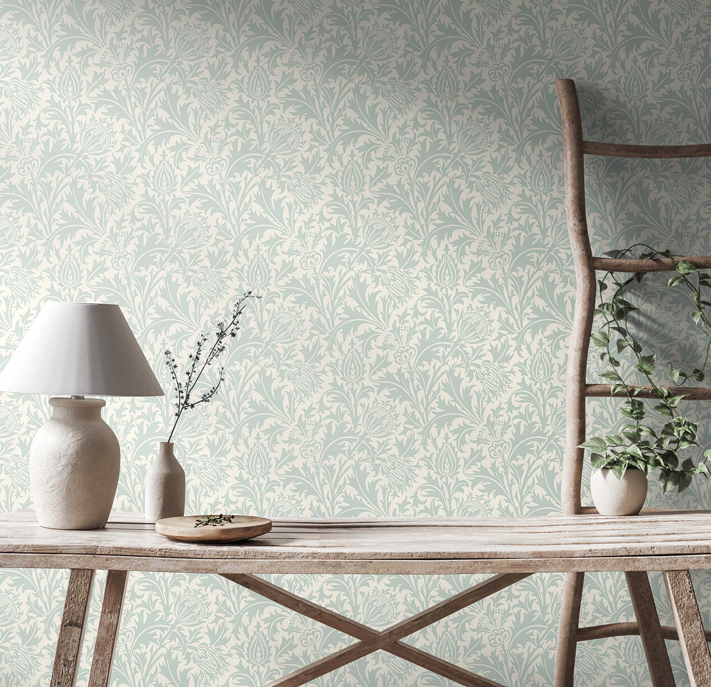 THISTLE DAMASK - Duck Egg