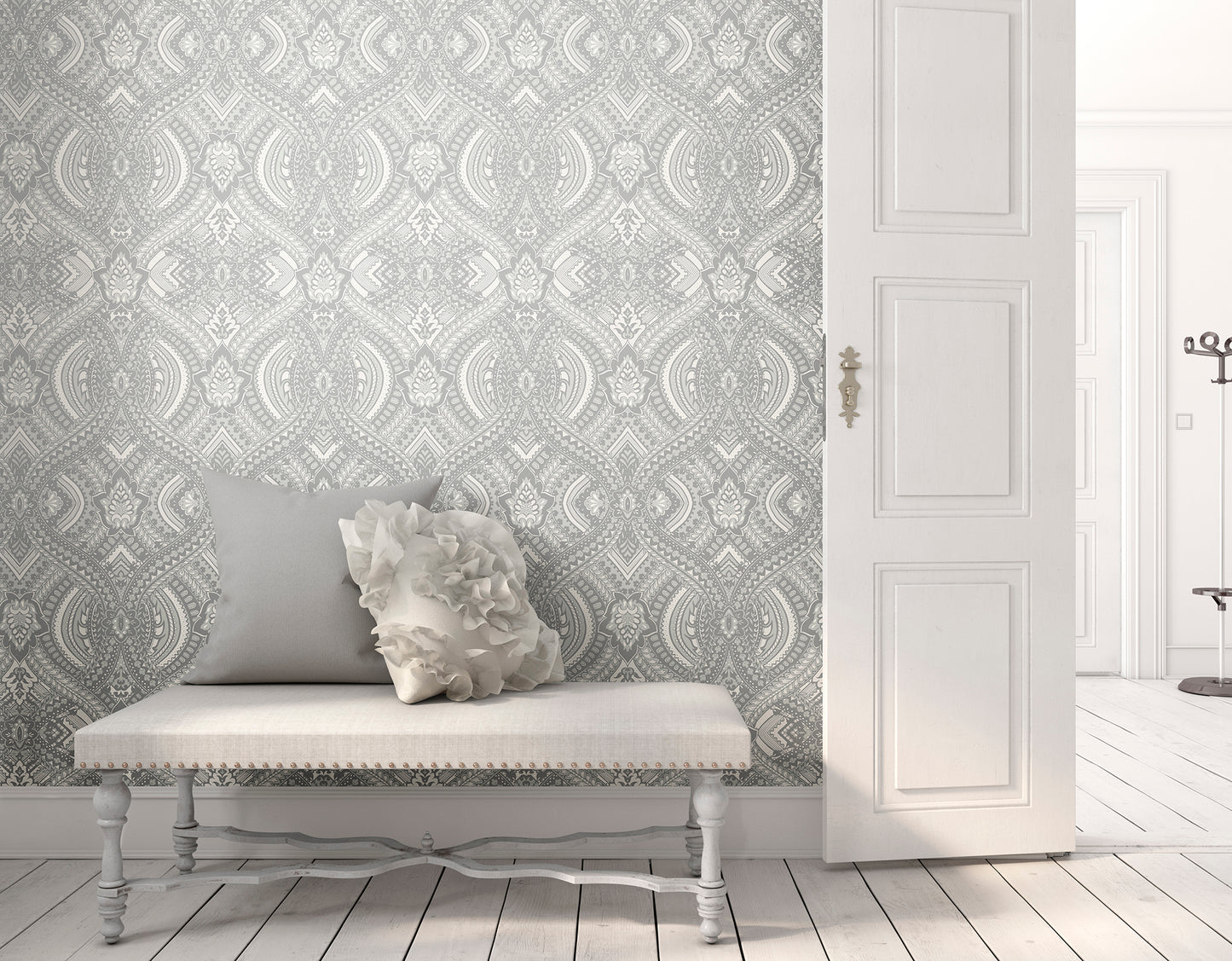OGEE DAMASK - Grey