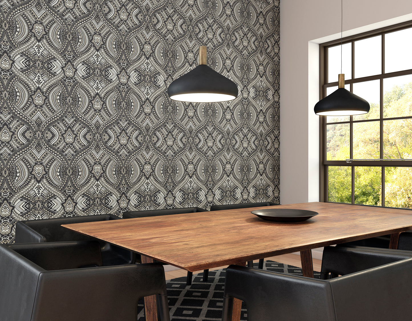 OGEE DAMASK - Black