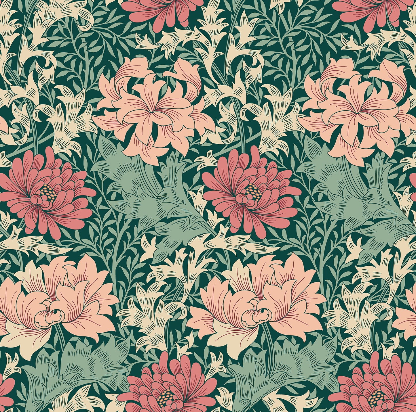 CHRYSANTHEMUM - Green & Pink