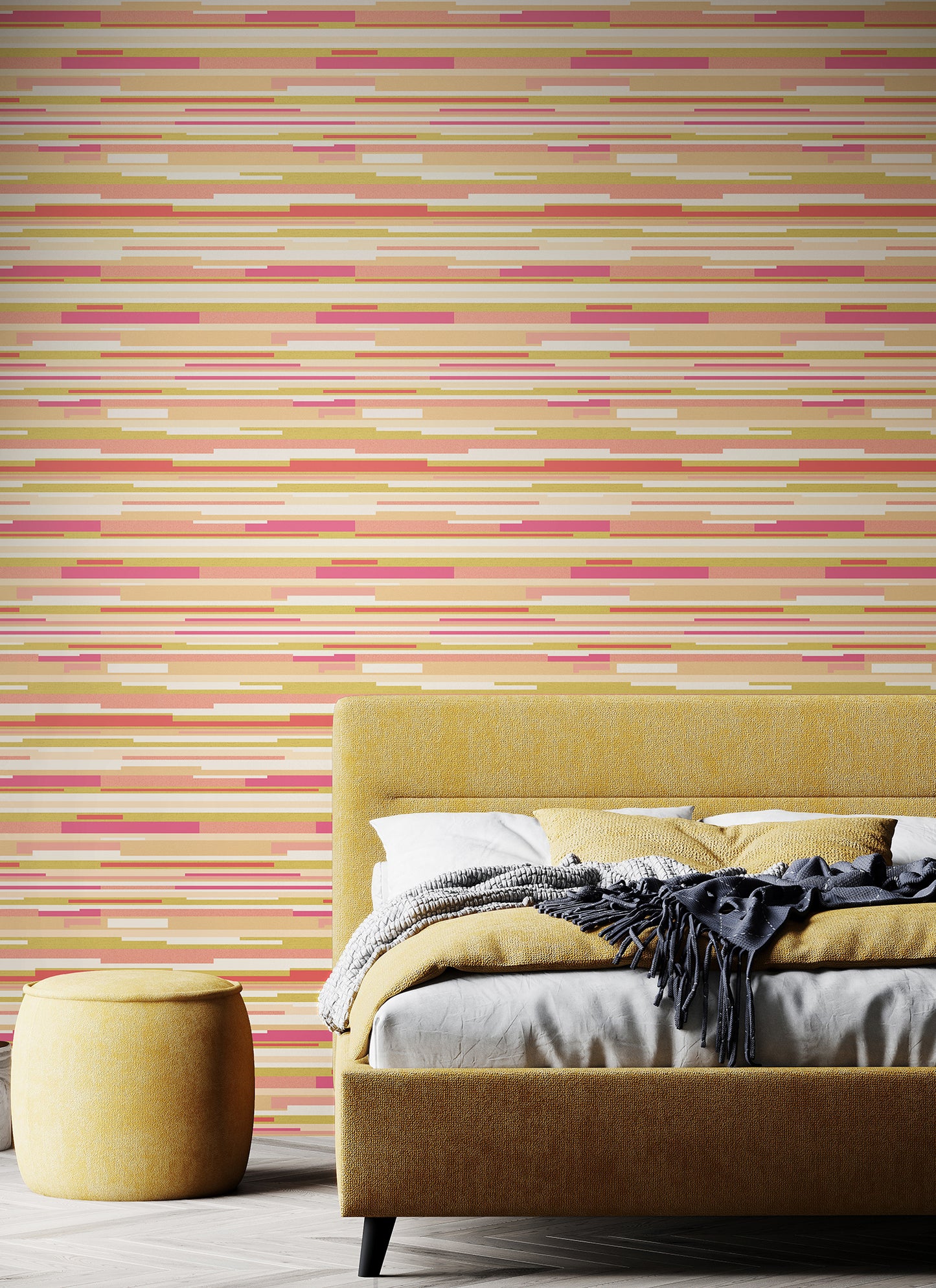 HORIZONTAL STRIPE - Pink & Green