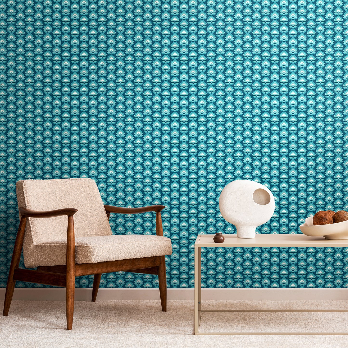 RETRO FLOWER - Teal Mix