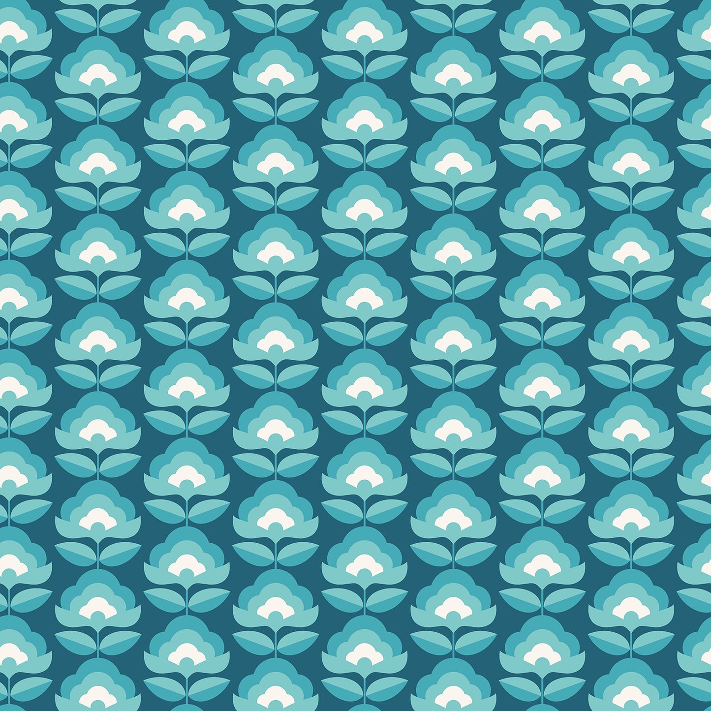 RETRO FLOWER - Teal Mix