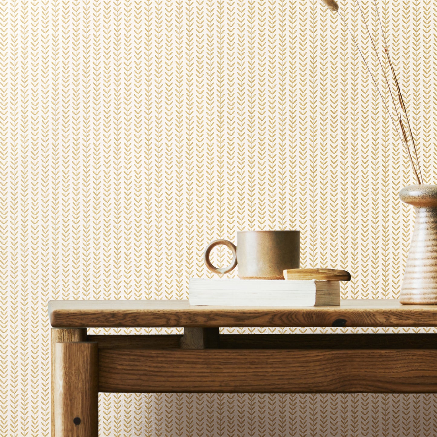 DITSY LEAF STRIPE - Linen