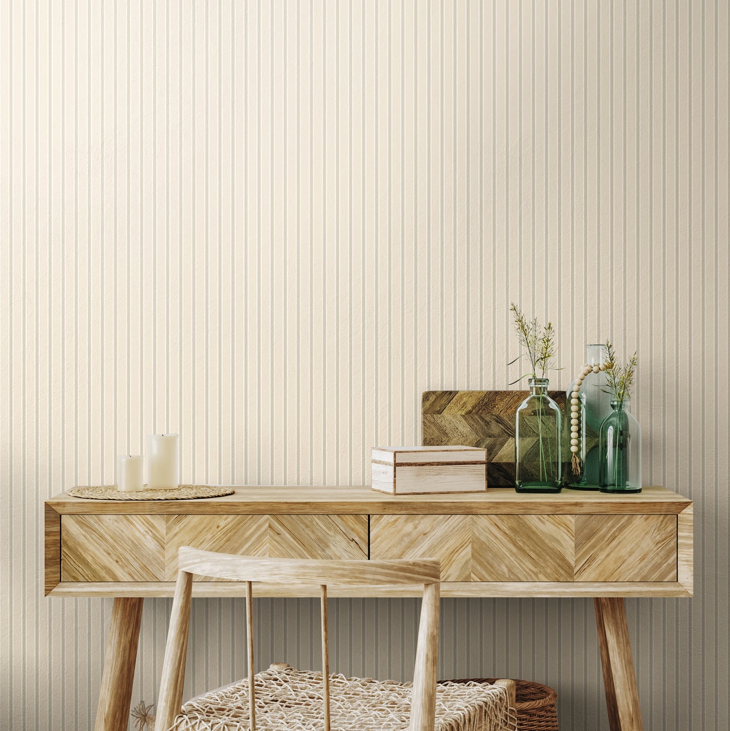 CHALK STRIPE - Taupe