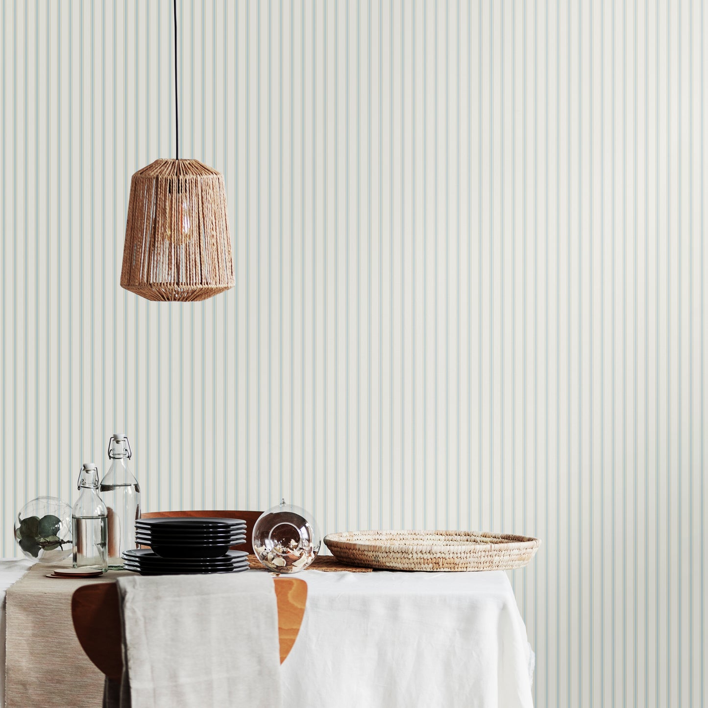 CHALK STRIPE - Sky