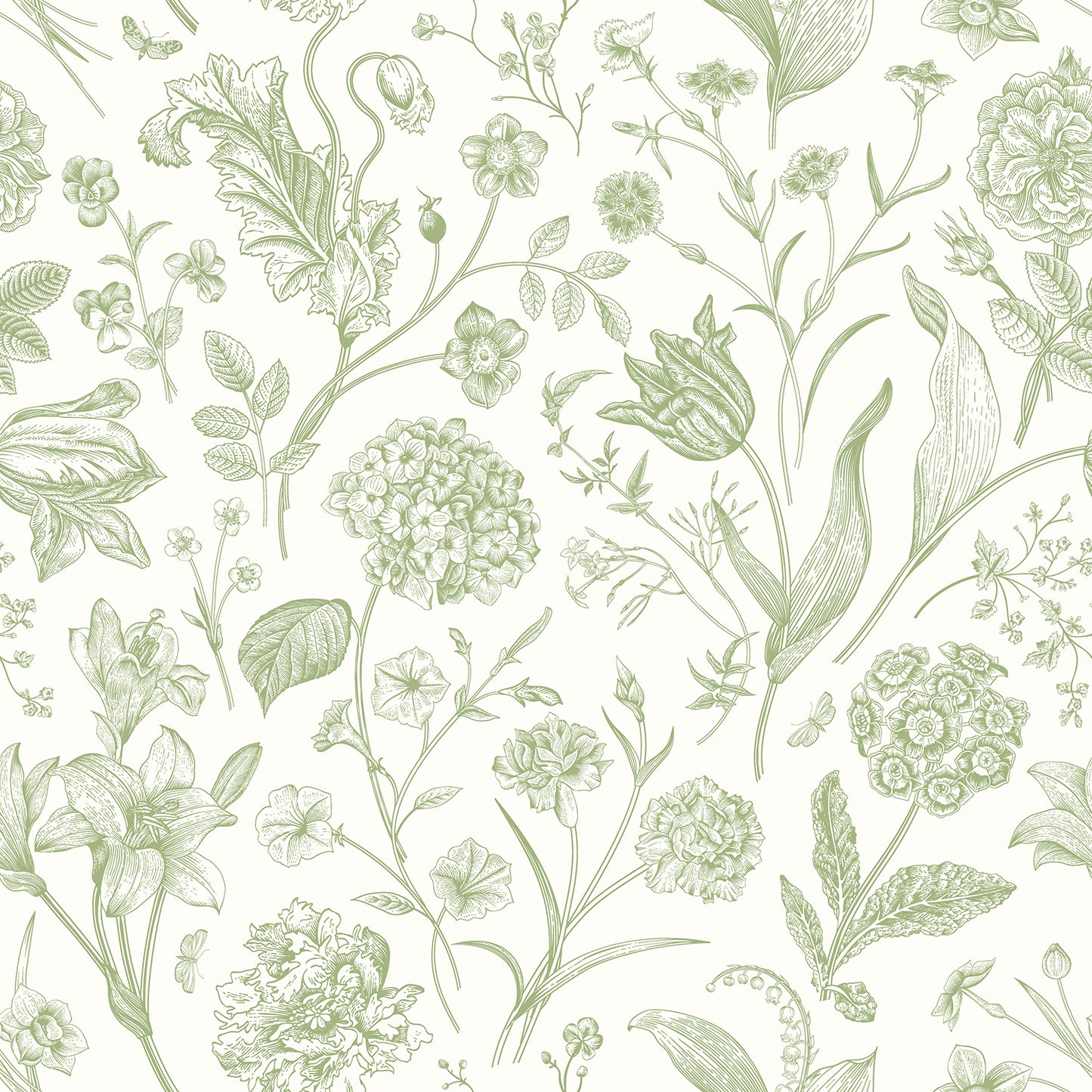 FLORAL TOILE - Sage