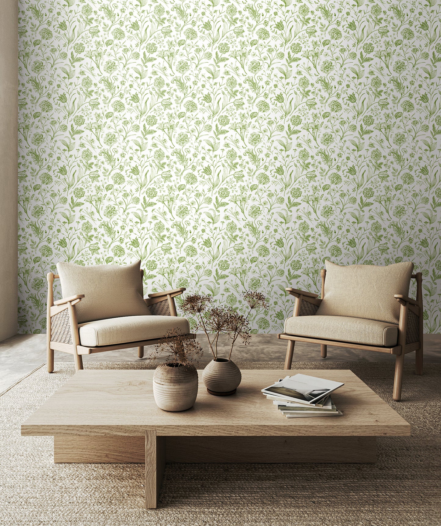 FLORAL TOILE - Sage