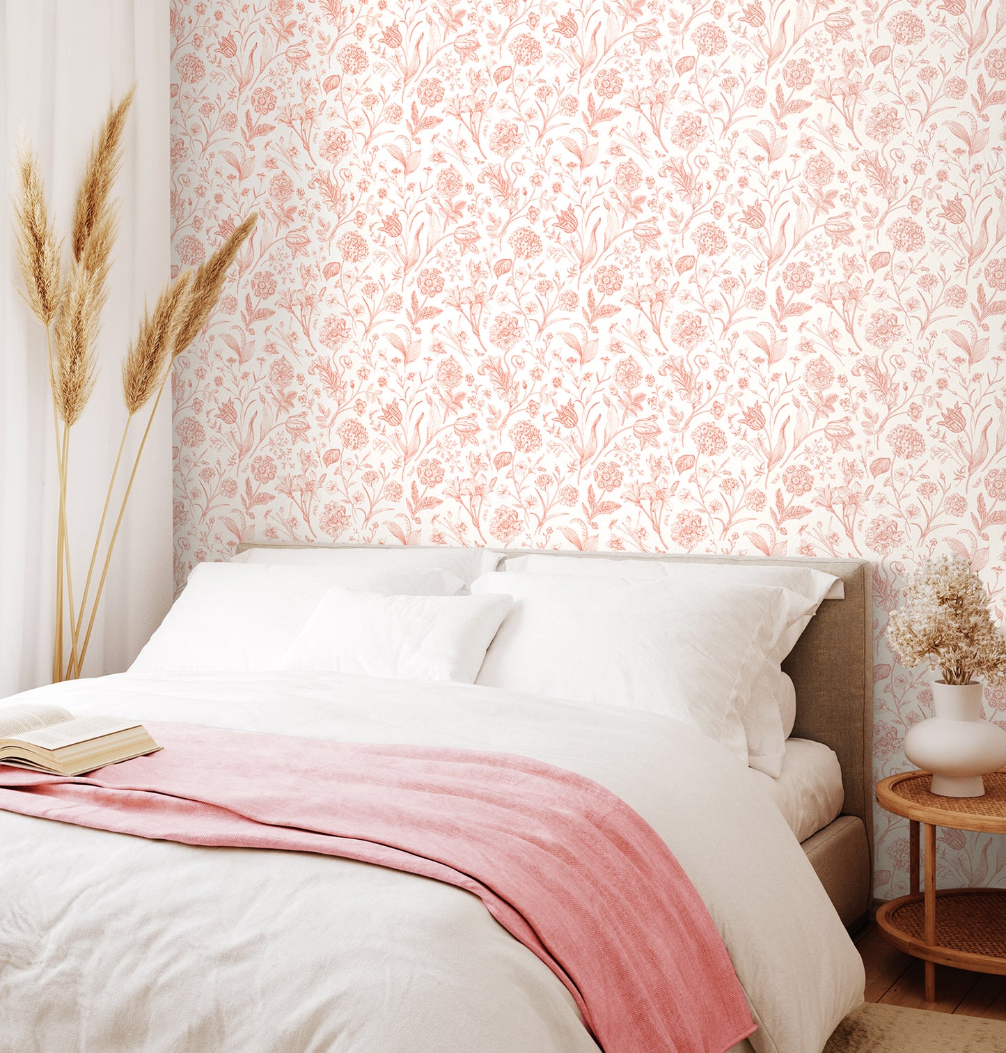 FLORAL TOILE - Soft Coral