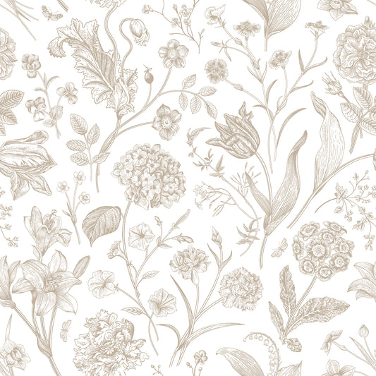 FLORAL TOILE - Stone
