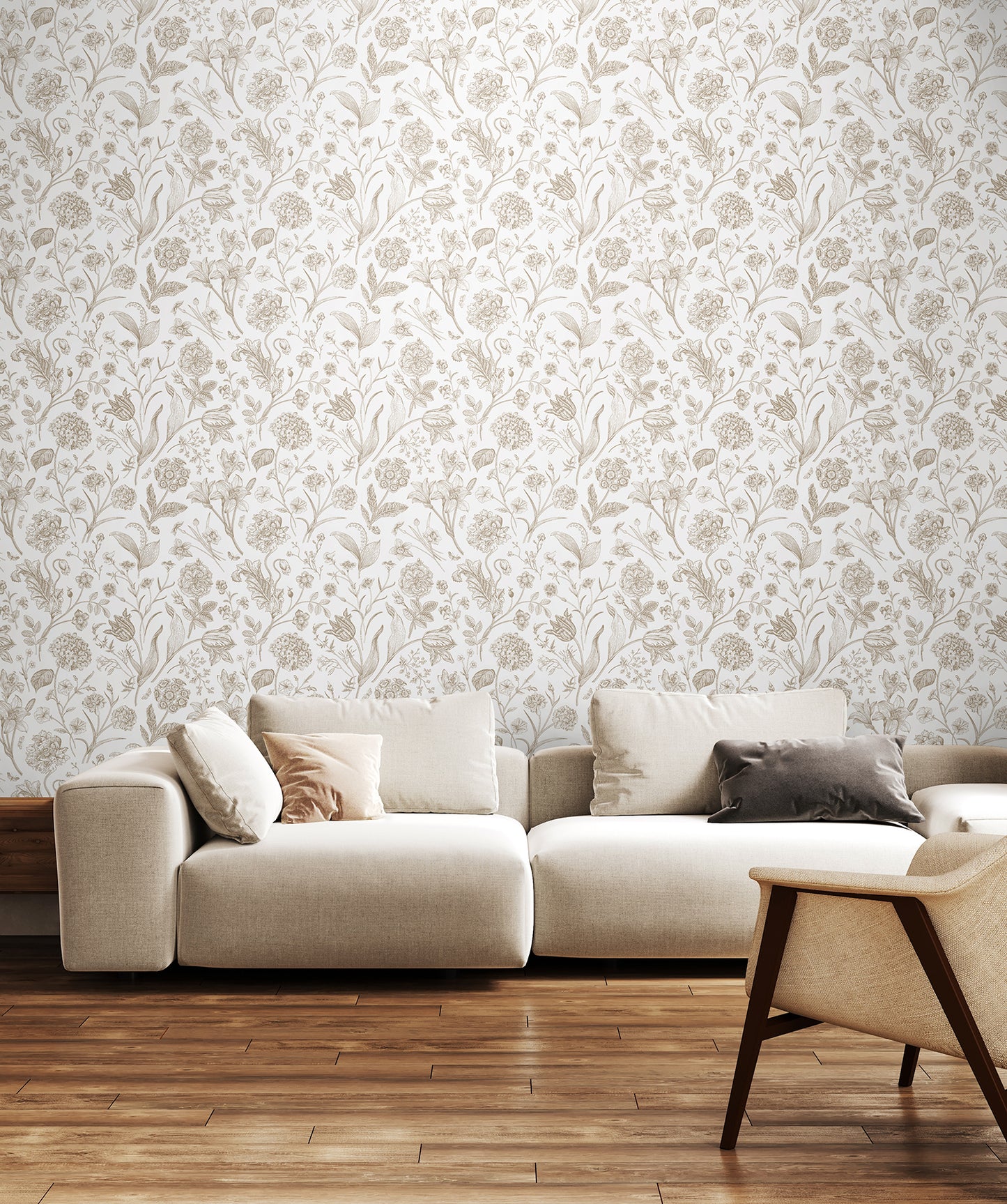 FLORAL TOILE - Stone