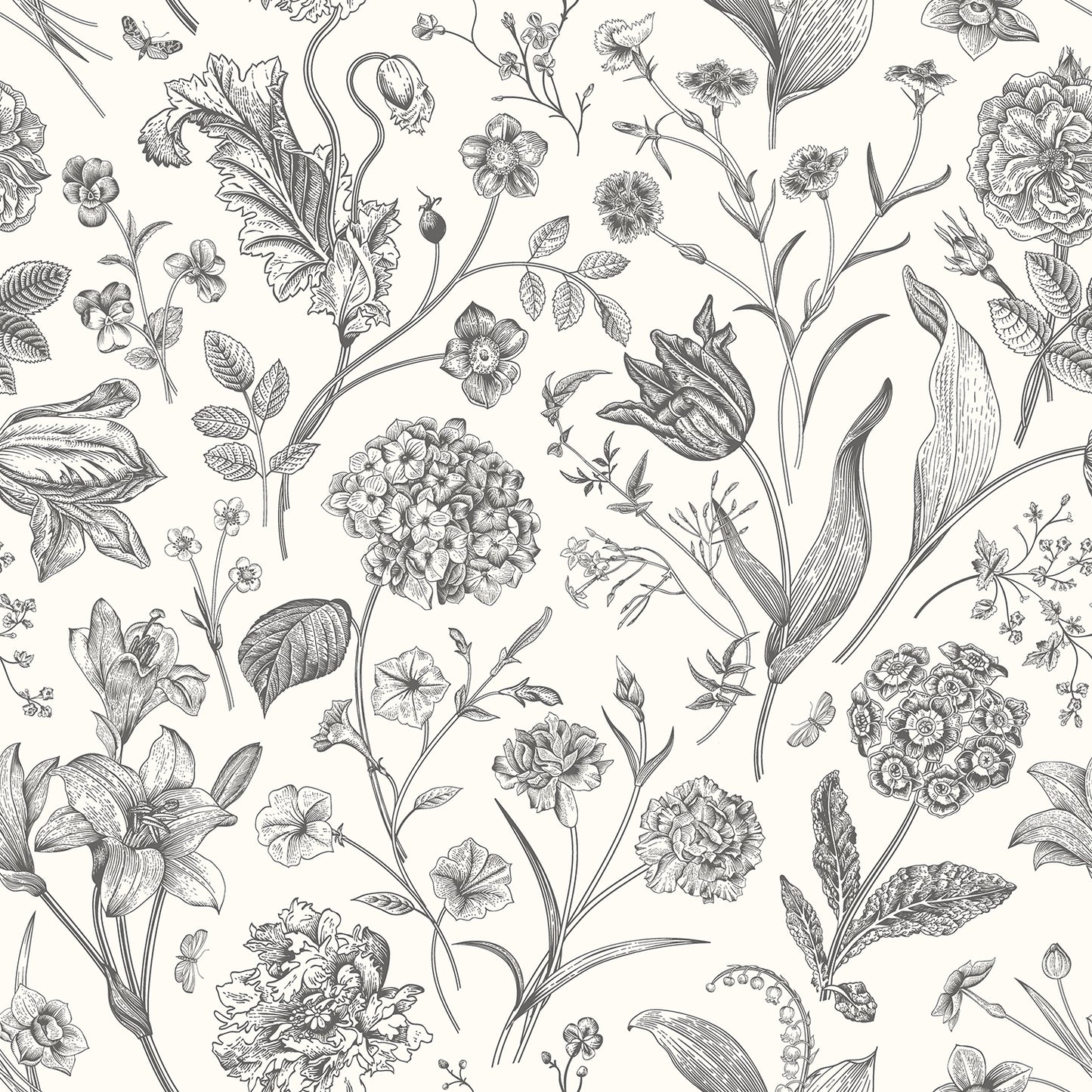 FLORAL TOILE - Ebony