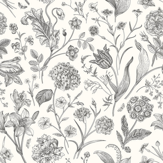 FLORAL TOILE - Ebony