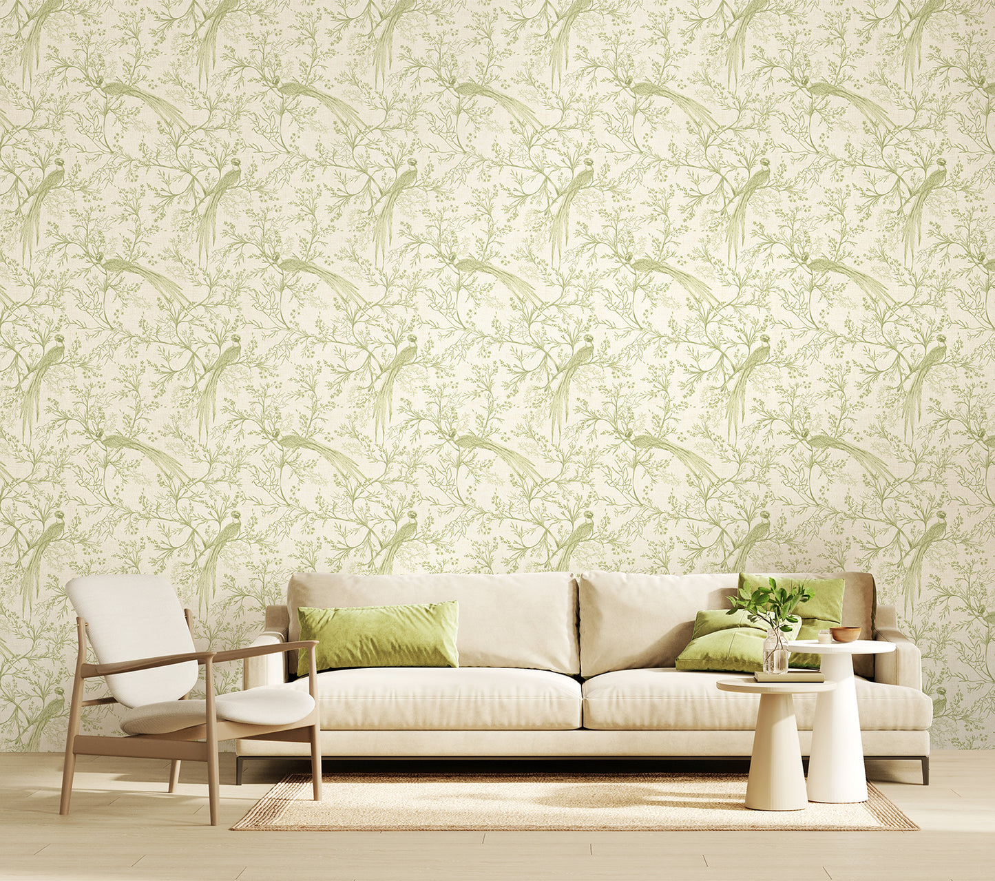 BIRD TOILE - Sage