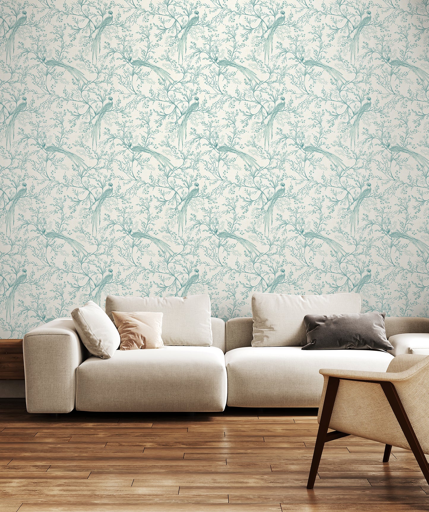 BIRD TOILE - Duckegg Blue
