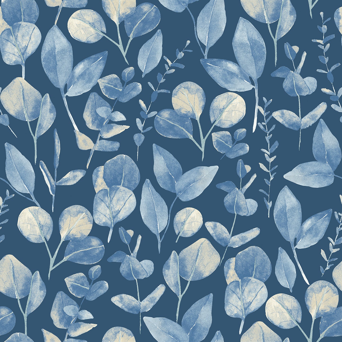 WATERCOLOUR LEAVES - Slate Blue