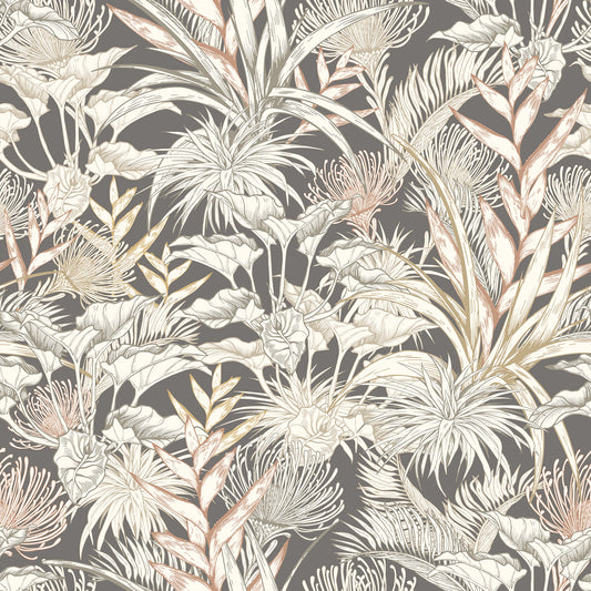 TROPICAL CANOPY - Charcoal  & Stone