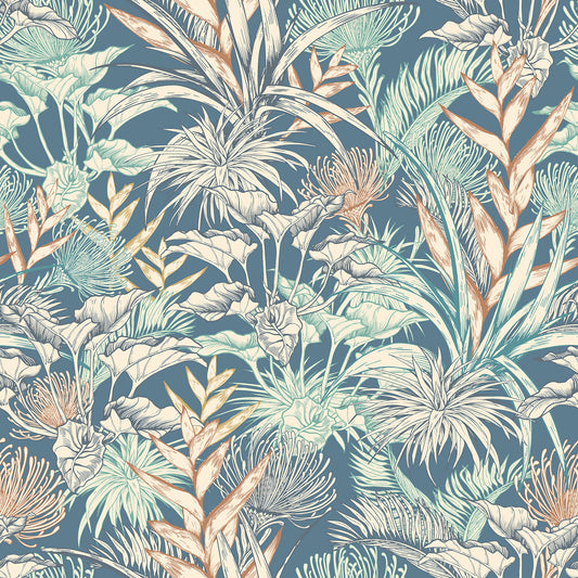 TROPICAL CANOPY - Teal & Navy