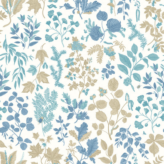 BOTANICAL LEAVES - Denim Mix