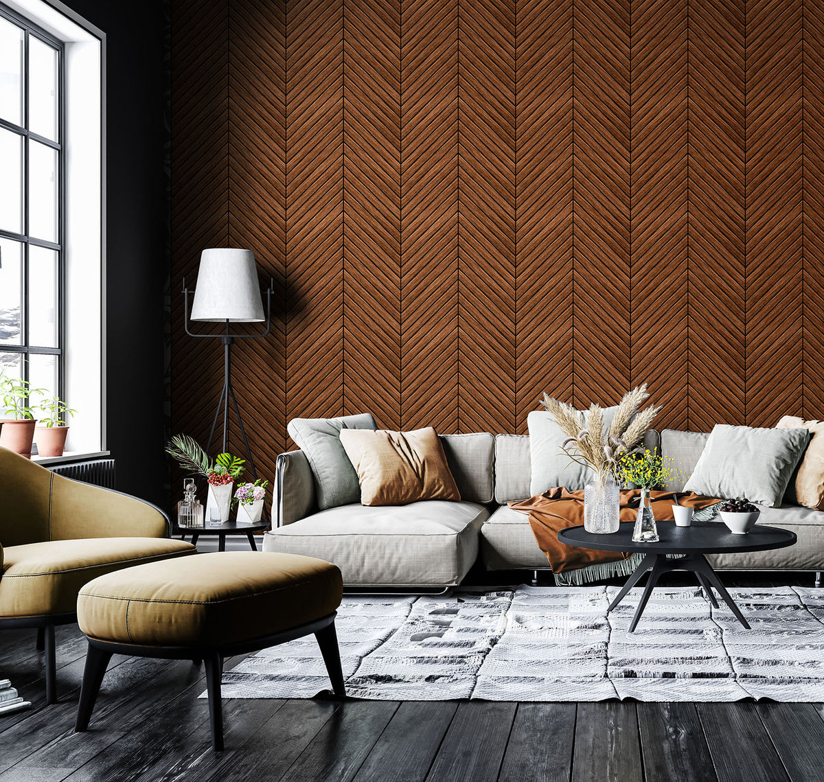 CHEVRON SLAT - Walnut