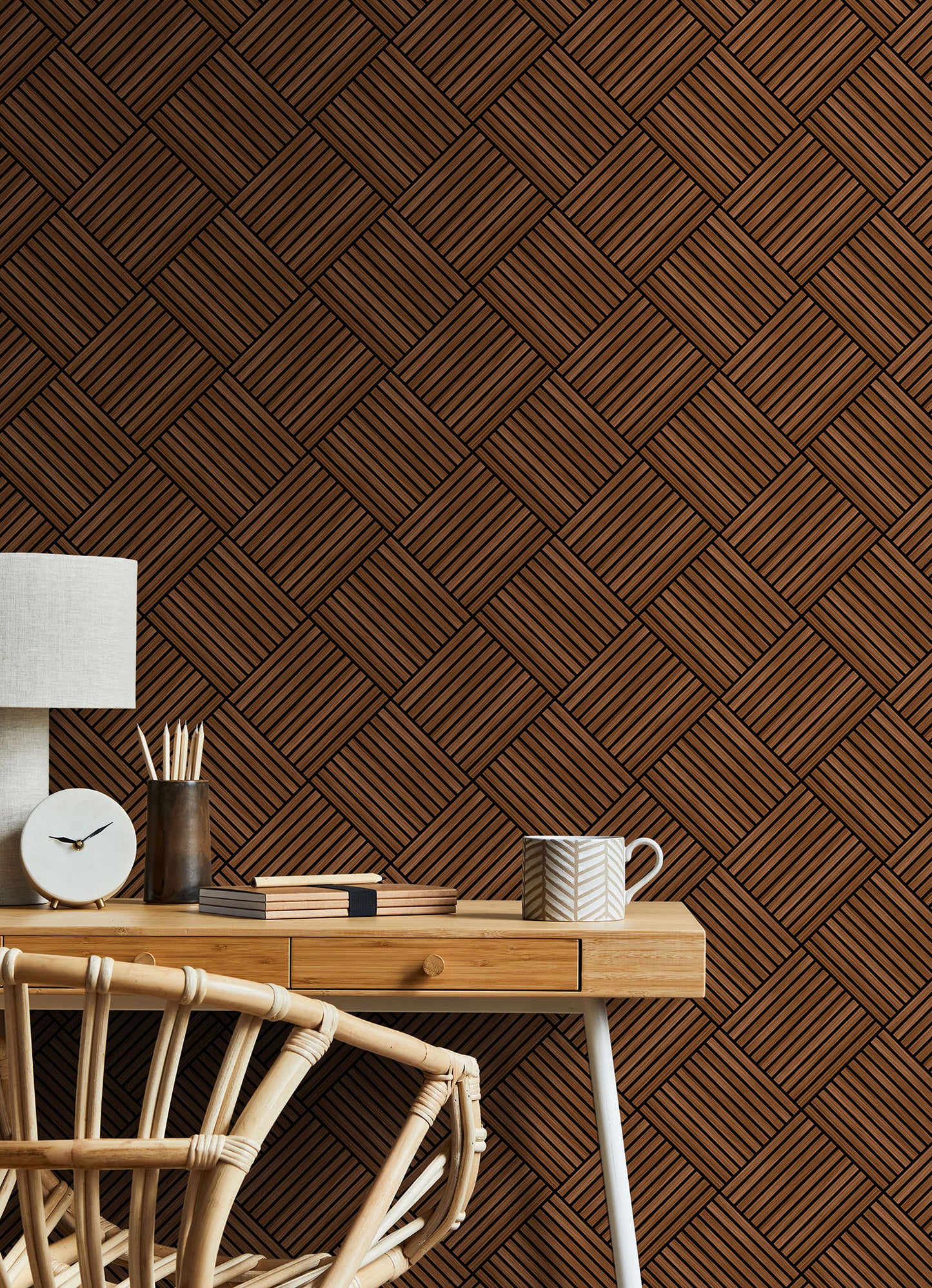 DIAMOND SLAT SMALL - Walnut