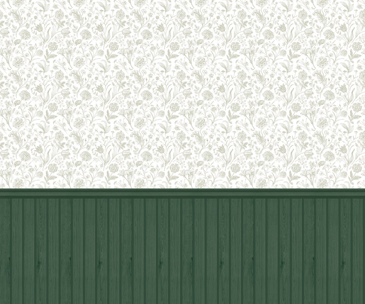 TONGUE & GROOVE FLORAL TOILE - Forest
