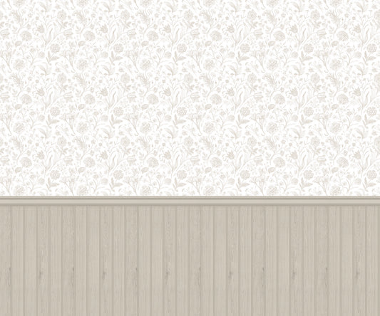 TONGUE & GROOVE FLORAL TOILE - Stone