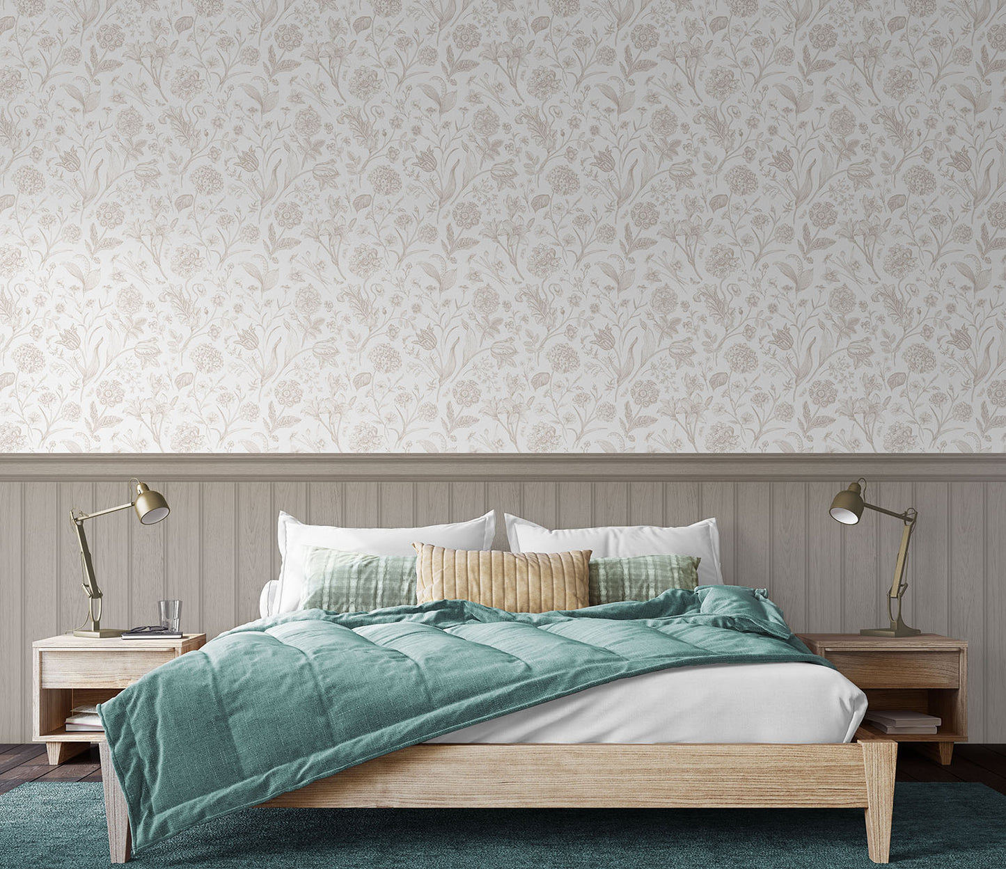 TONGUE & GROOVE FLORAL TOILE - Mink