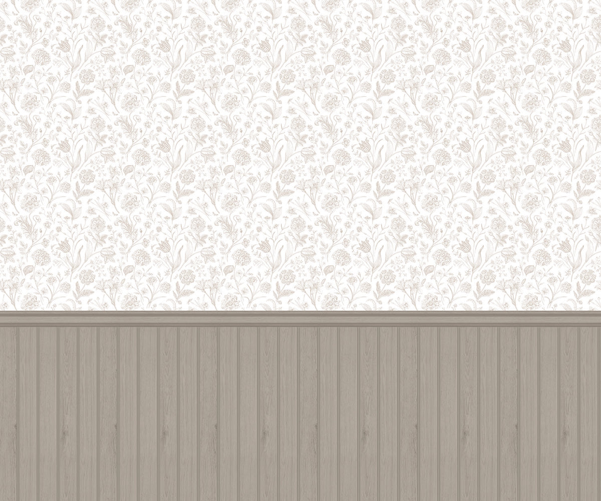 TONGUE & GROOVE FLORAL TOILE - Mink
