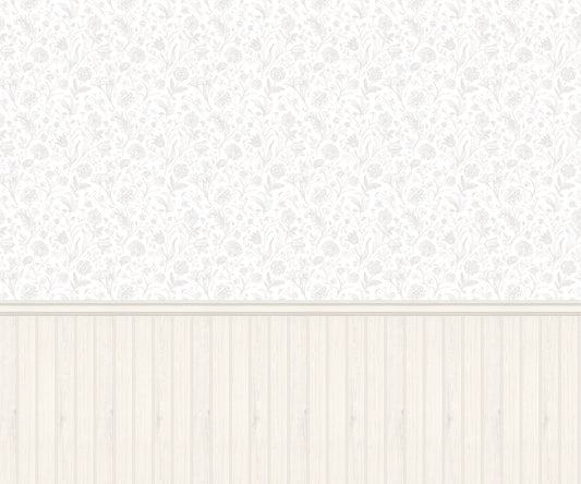 TONGUE & GROOVE FLORAL TOILE - Washed White