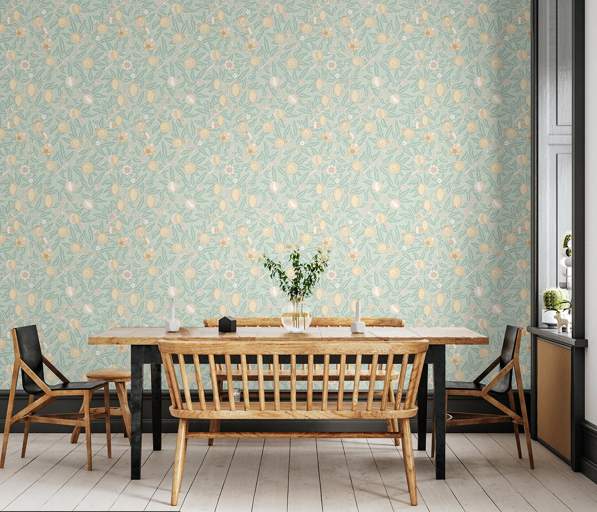 FRUIT & FOLIAGE - Seafoam & Straw