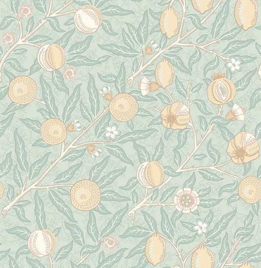 FRUIT & FOLIAGE - Seafoam & Straw