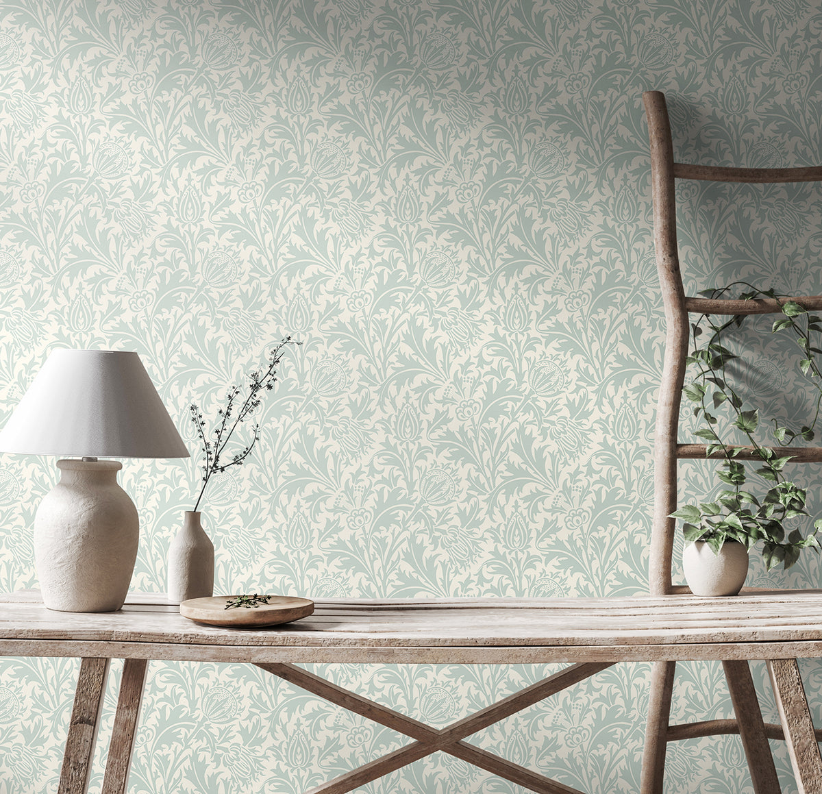 THISTLE DAMASK - Duck Egg