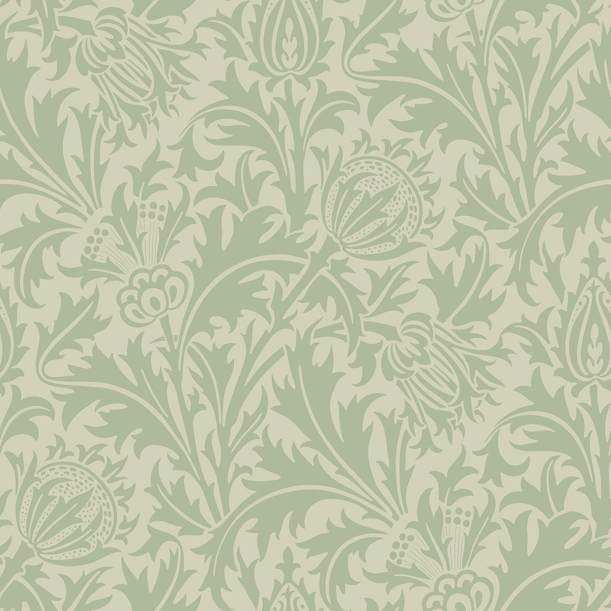 THISTLE DAMASK - Sage