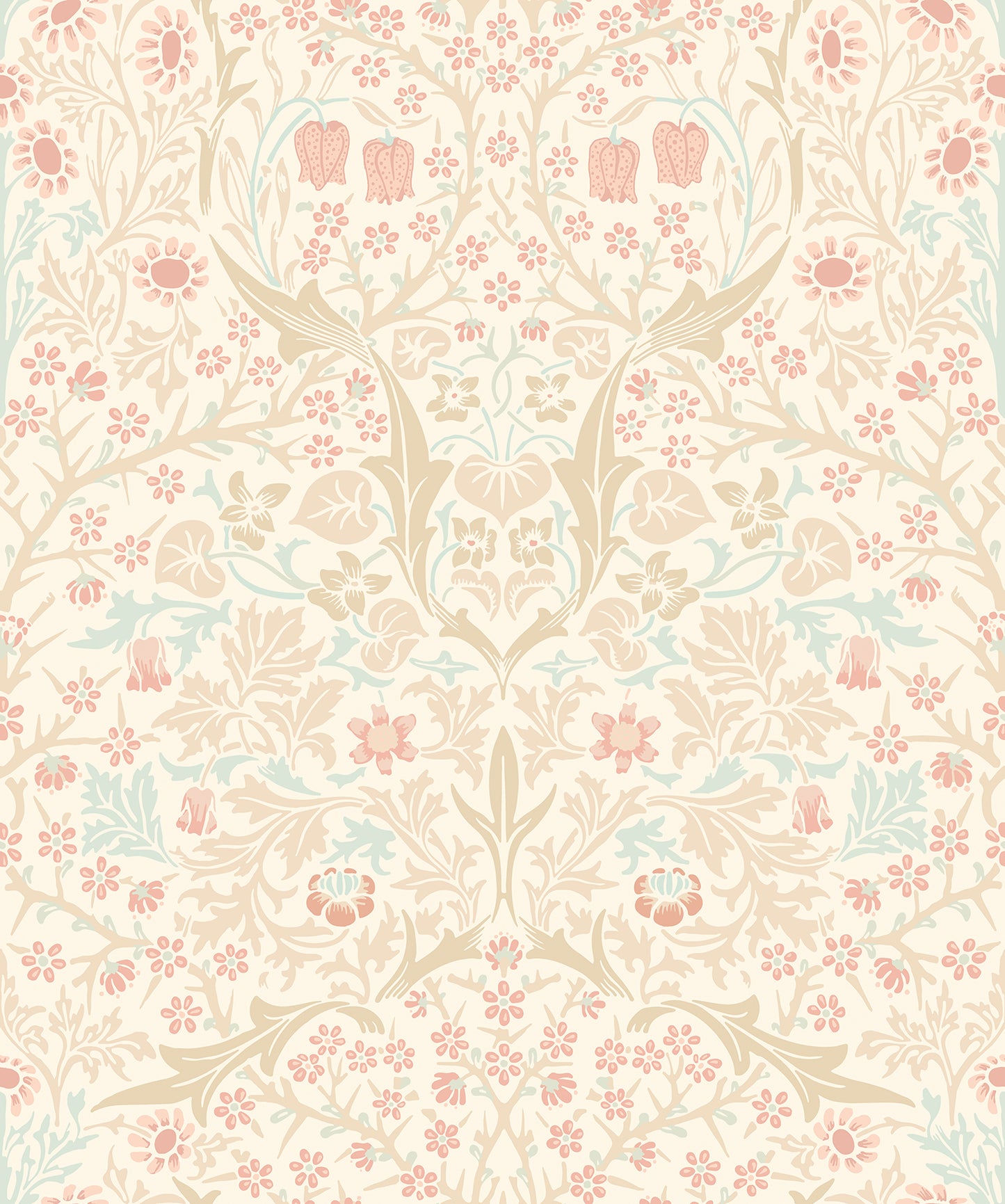 BLACKTHORN DAMASK - Soft Coral & Straw