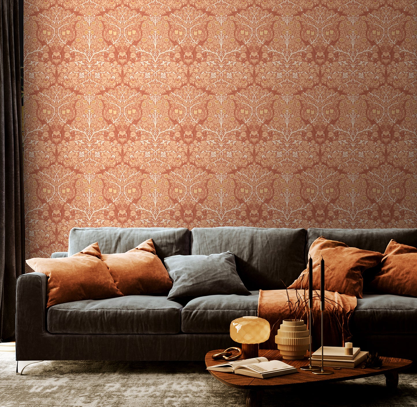 BLACKTHORN DAMASK - Terracotta