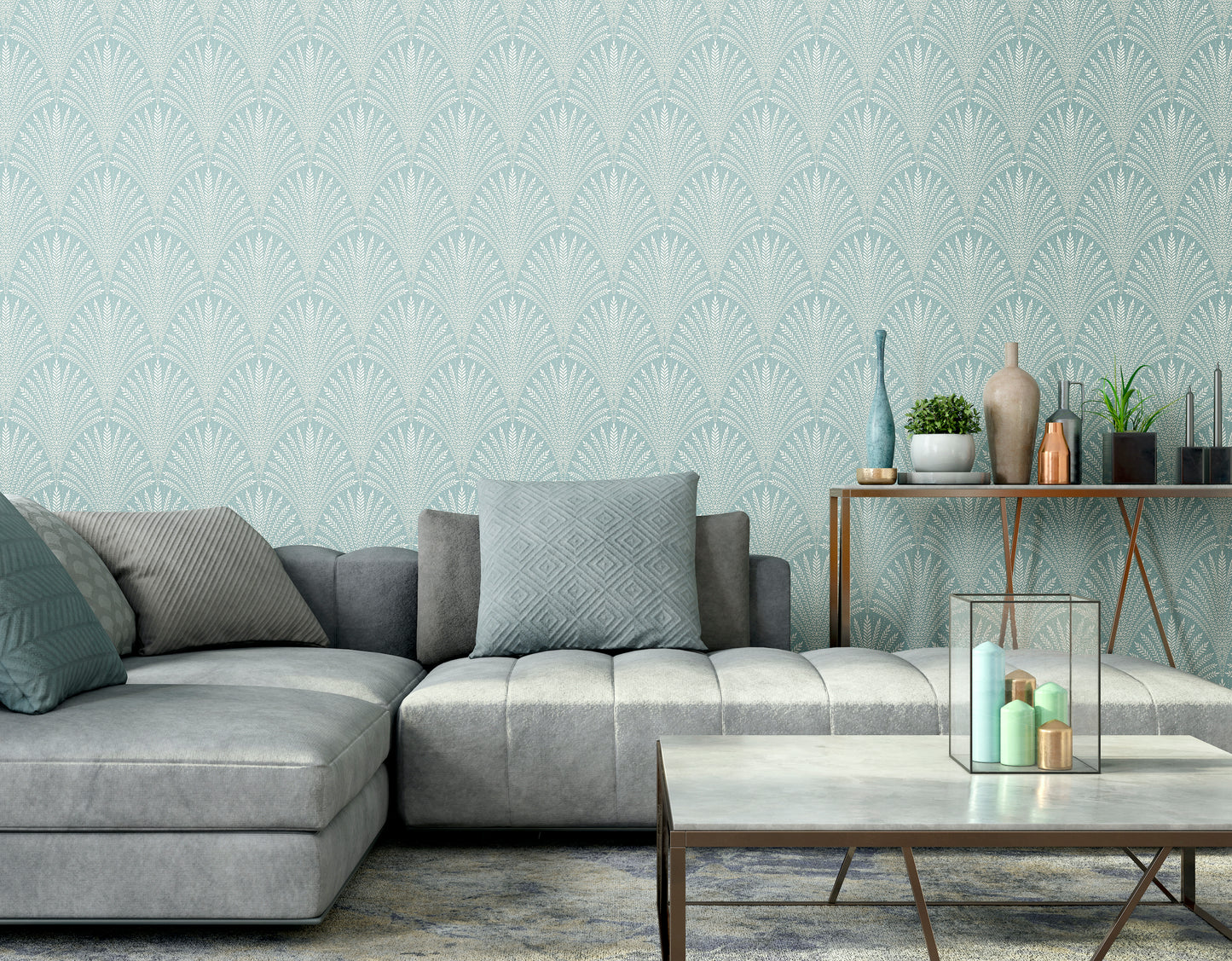 LEAF FAN - Duck Egg Blue