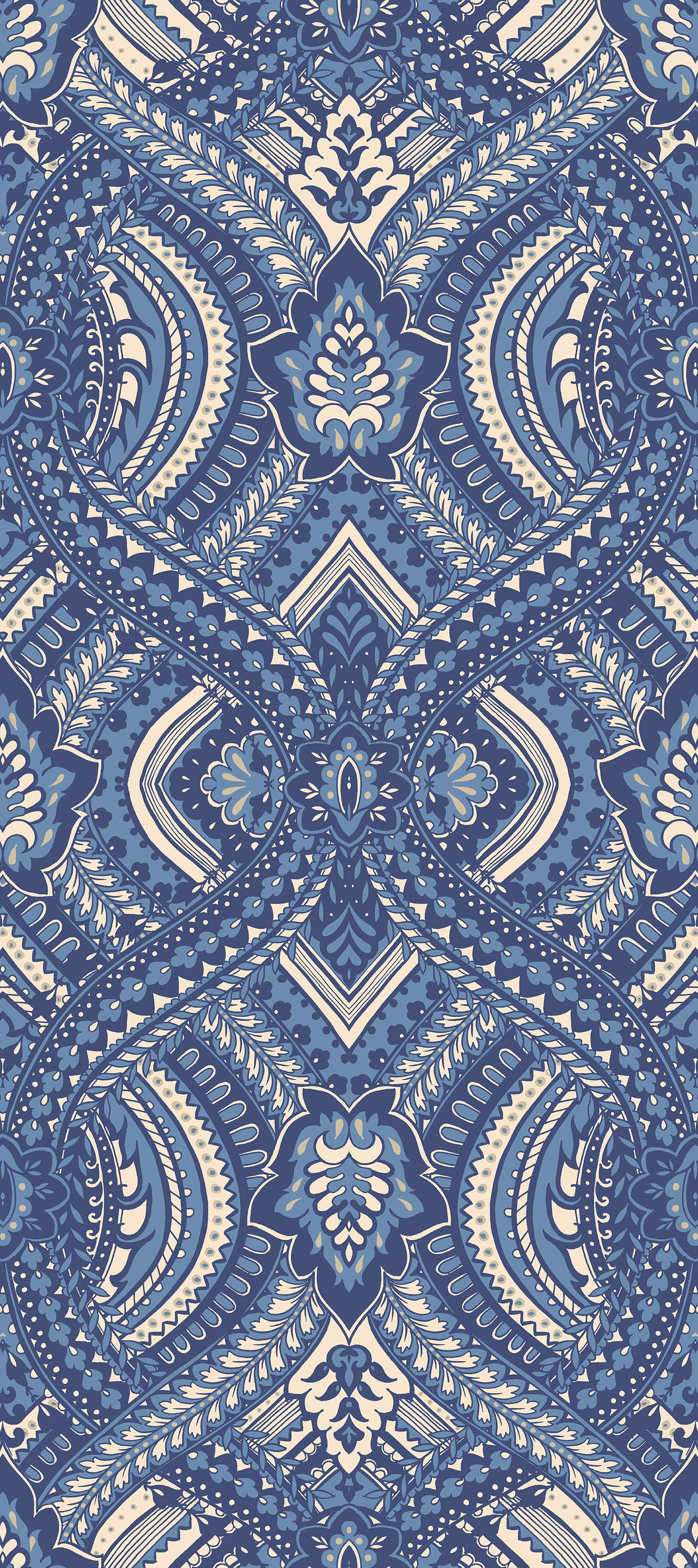 OGEE DAMASK - Navy Blue