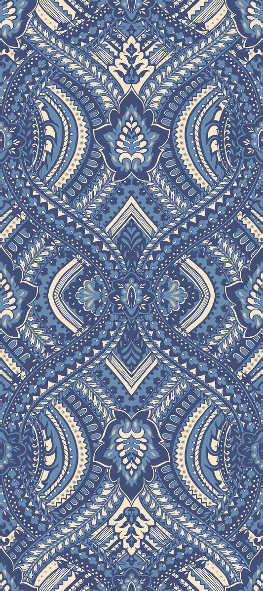 OGEE DAMASK - Navy Blue
