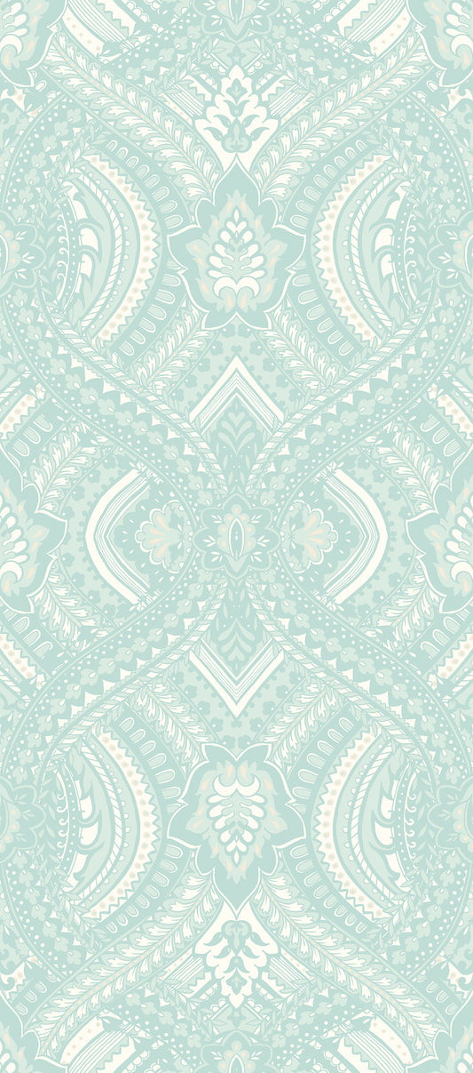 OGEE DAMASK - Duck Egg Blue