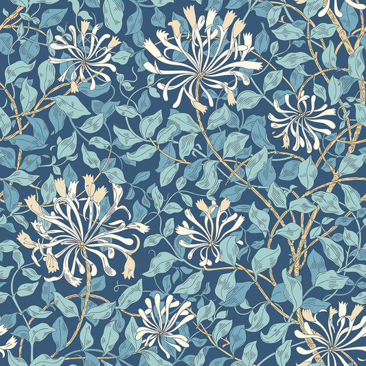 HONEYSUCKLE LEAF TRAIL - Navy Blue