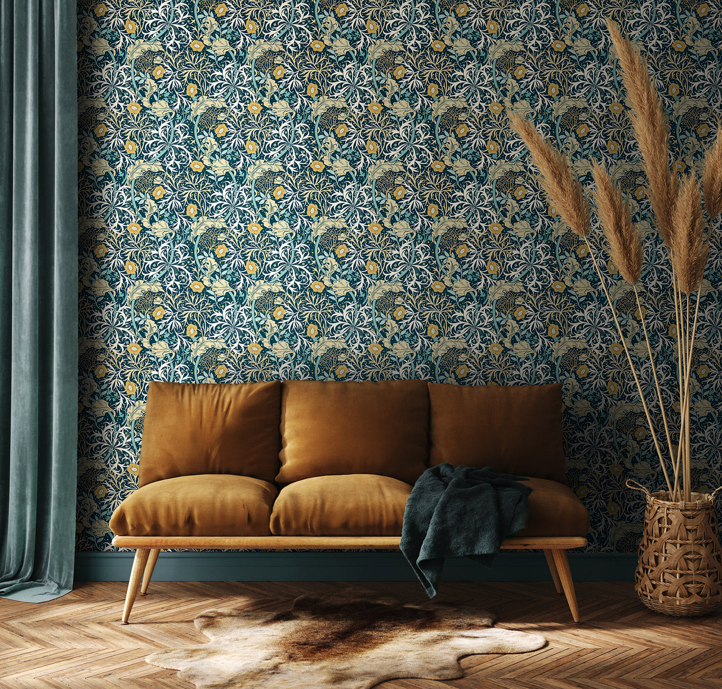 SEAWEED GARDEN - Petrol Blue