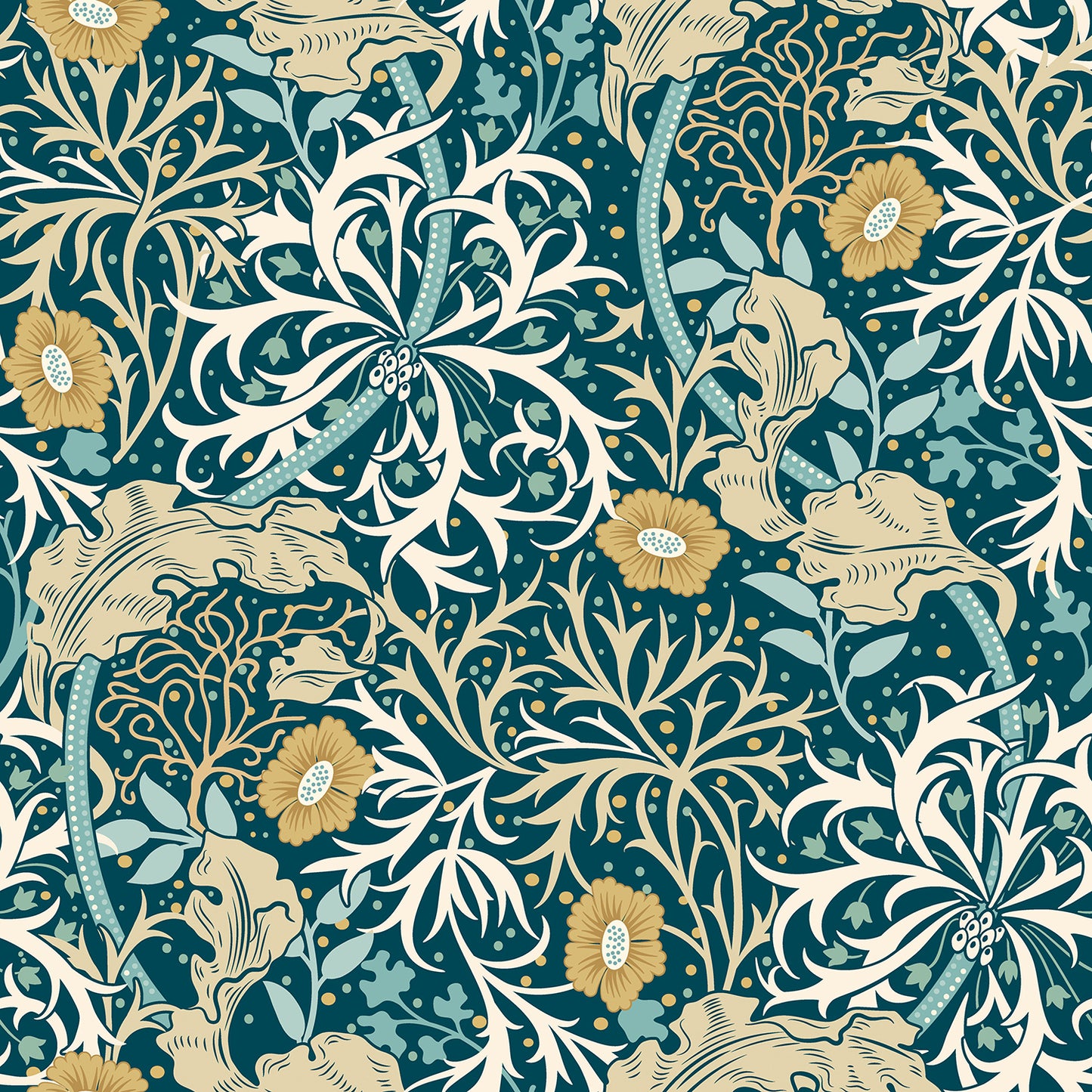 SEAWEED GARDEN - Petrol Blue