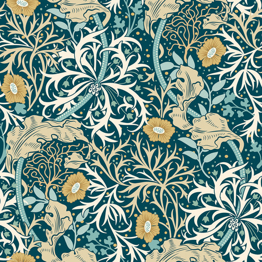 SEAWEED GARDEN - Petrol Blue