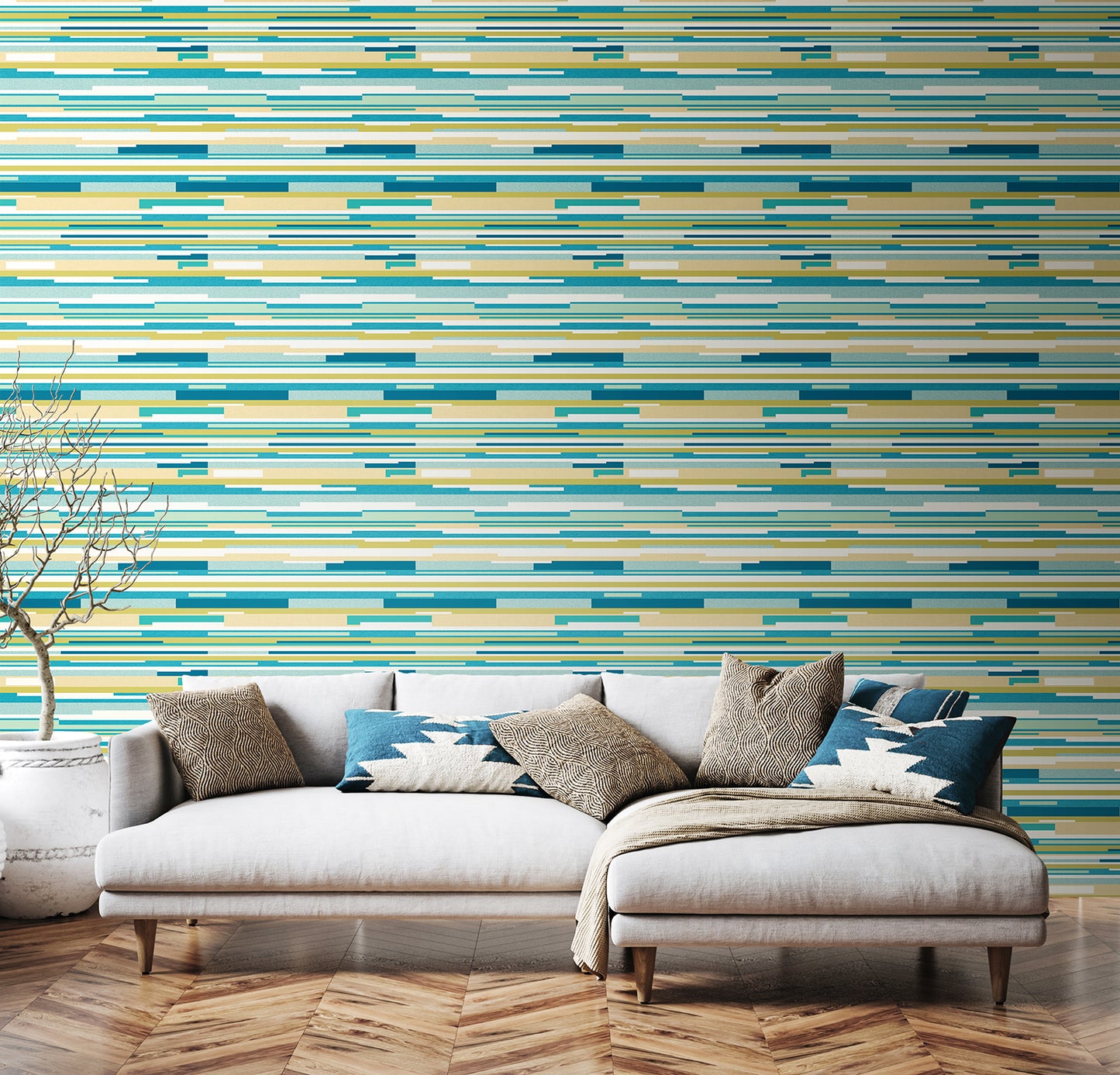 HORIZONTAL STRIPE - Teal Blue