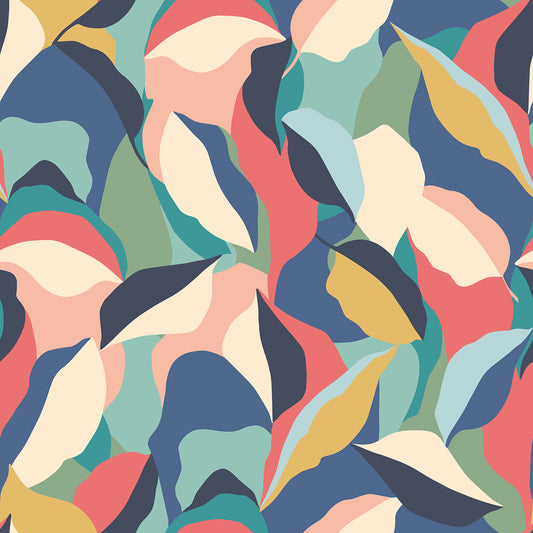 LEAFY PATCHWORK - Navy Twist