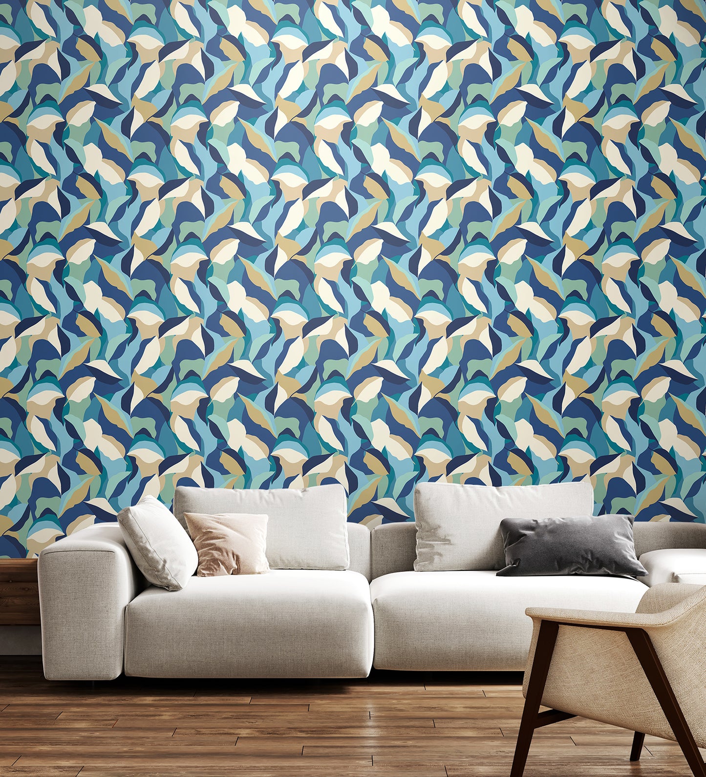 LEAFY PATCHWORK - Indigo Mix